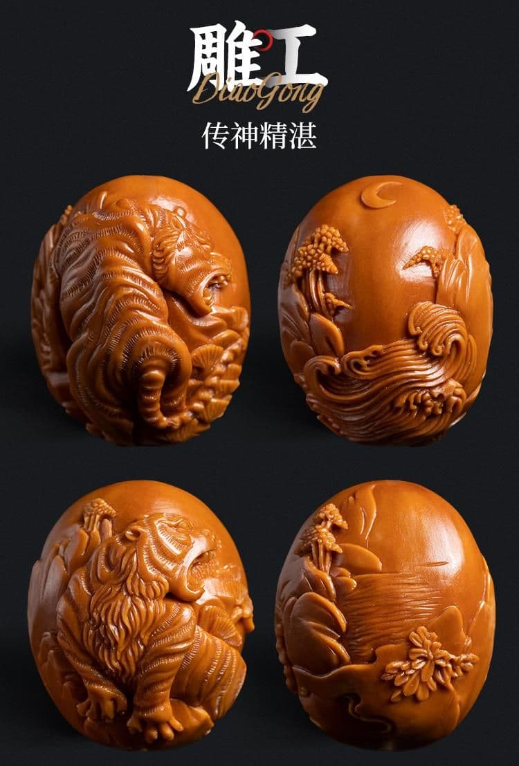 Exquisite Olive Pit Carving Bracelet