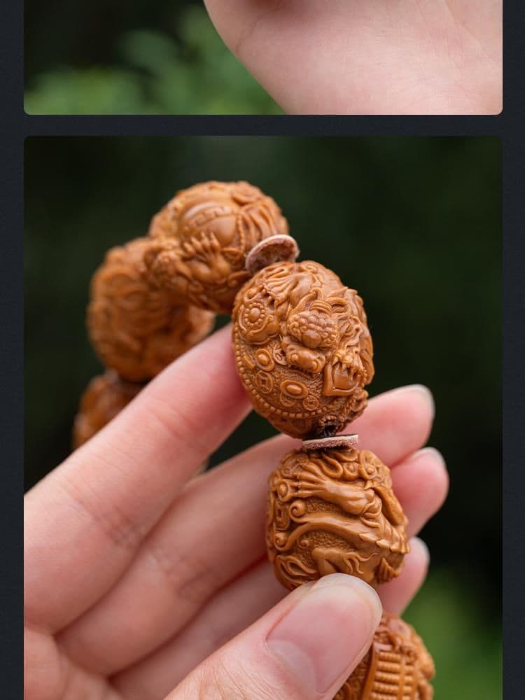 Exquisite Olive Pit Carving Bracelet