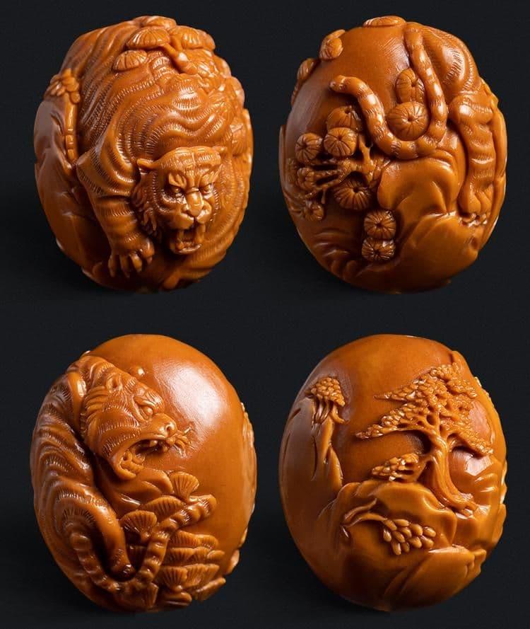 Exquisite Olive Pit Carving Bracelet