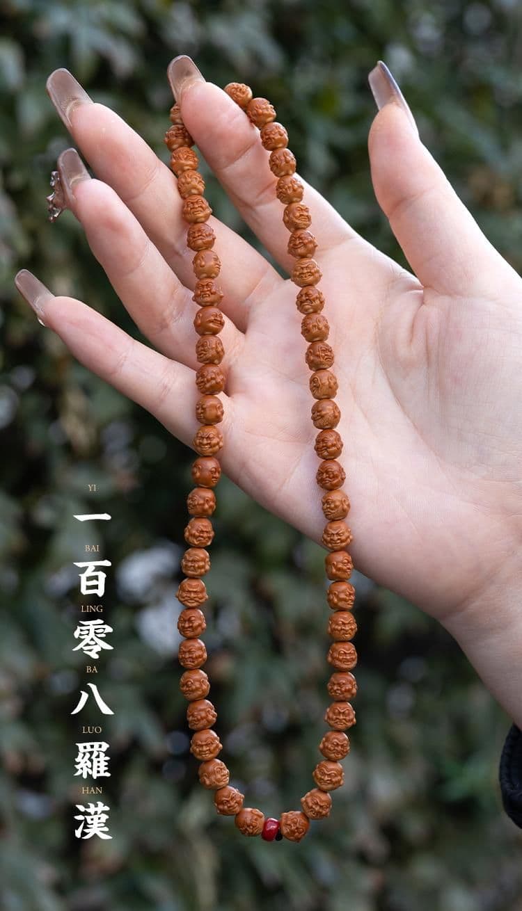 Double-Sided 108 Arhats Double-Sided Pit Tip Long Strand