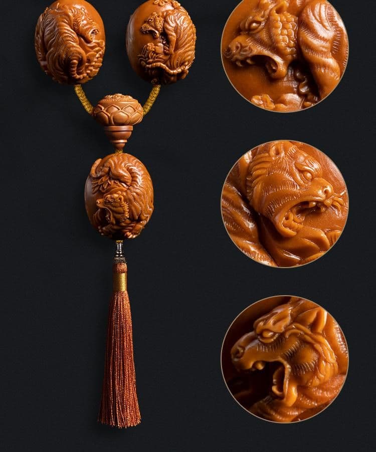 Exquisite Olive Pit Carving Bracelet