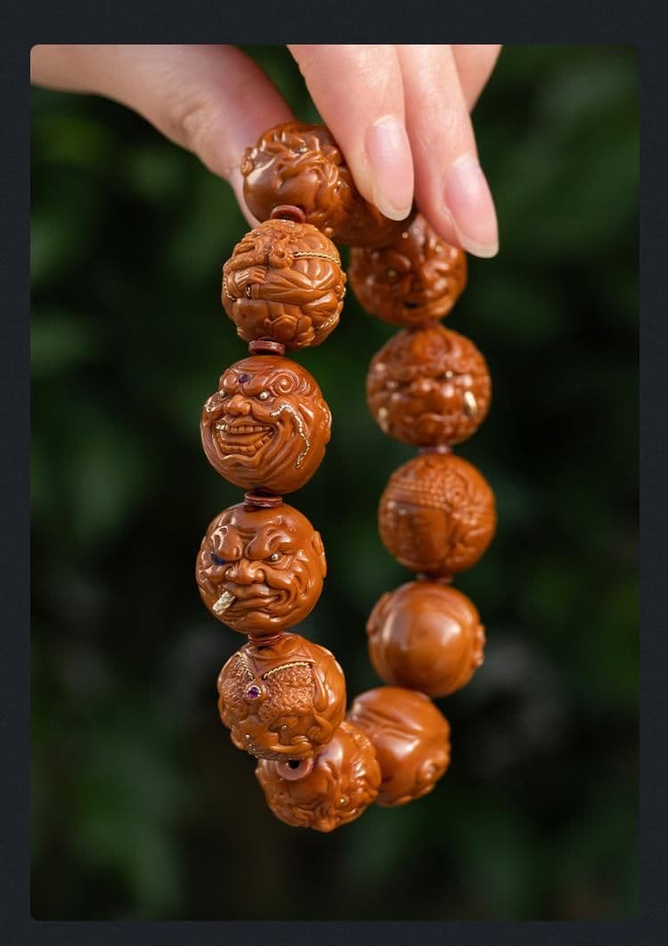 Exquisite Olive Pit Carving Bracelet