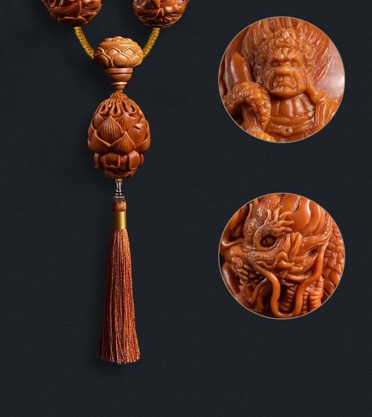 Exquisite Olive Pit Carving Bracelet