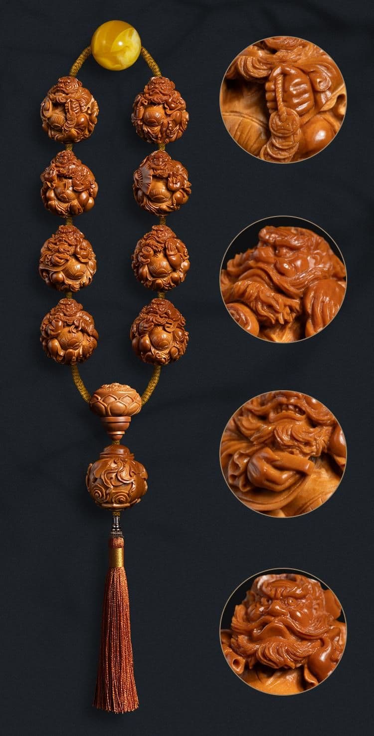 Deep Carving Zhong Kui Riding Beast Deep Carving Aged Oil Pit Bracelet