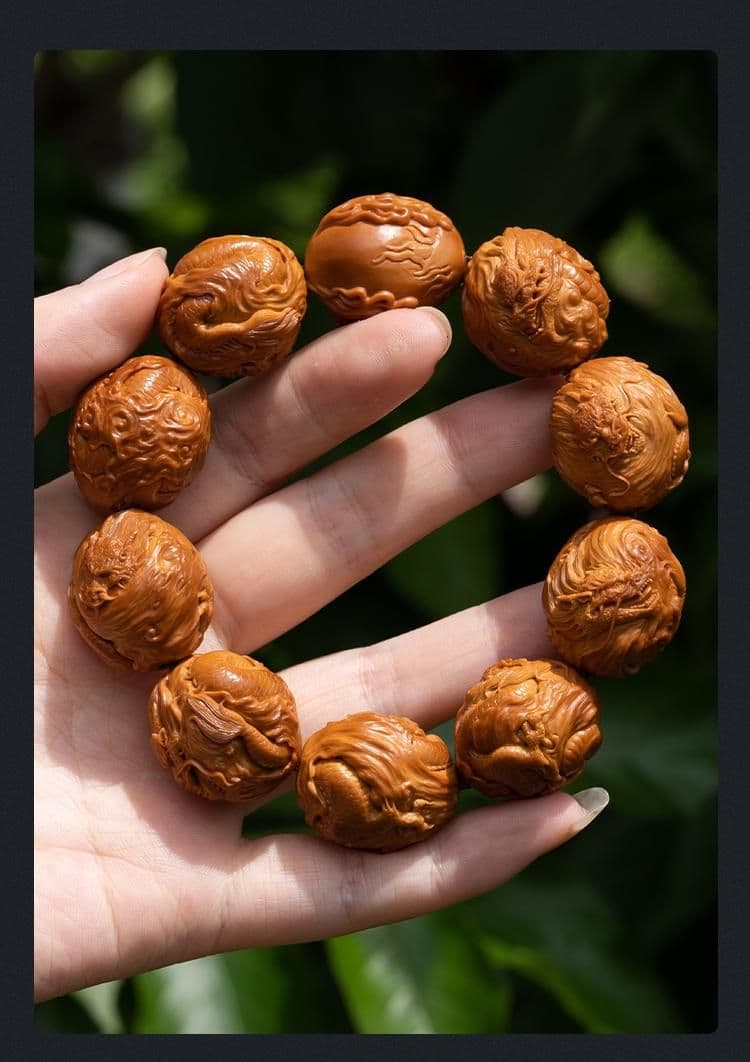 Precious Olive Pit Carving Bracelet