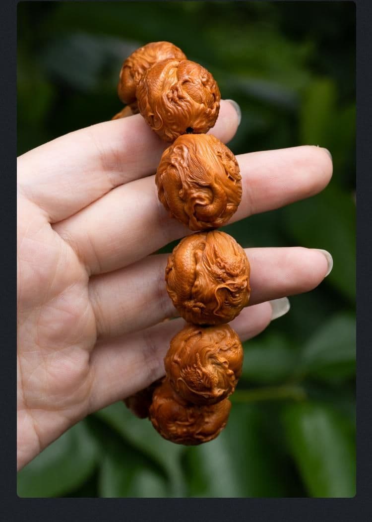 Precious Olive Pit Carving Bracelet