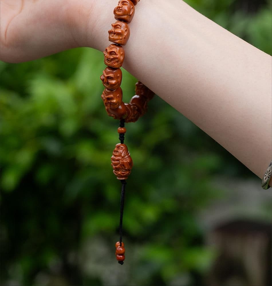 Fine Carving 18 Arhats Fine Carving Iron Pit Bracelet